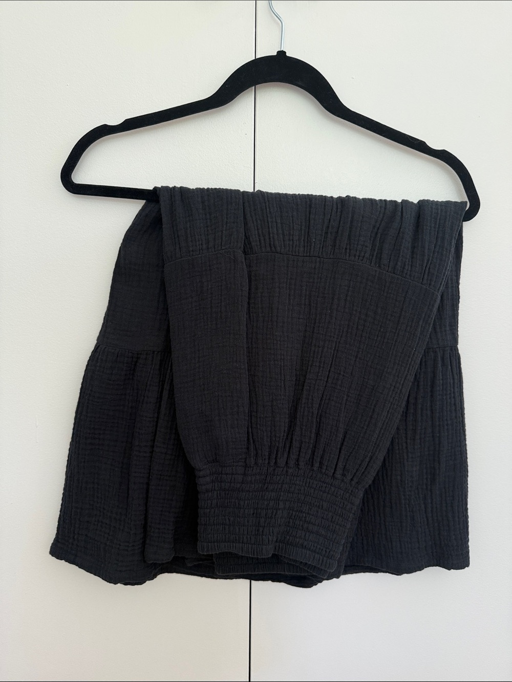 Marine Layer Black Textured Tiered Skirt